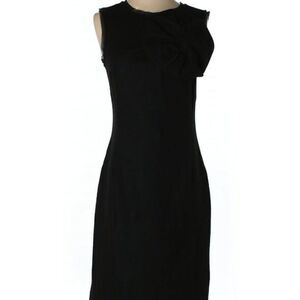 Banana Republic Black Stretch Wool Sheath Pencil Dress with Bow Sz 4